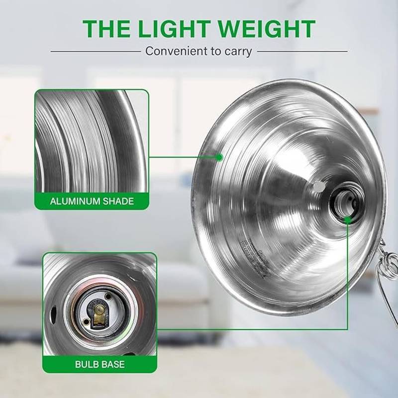 Clip-On Clamp Lamp Set - Versatile Light with Adjustable Reflectors