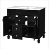 Sleek Black Bathroom Vanity with Mirror & Soft-Close Storage