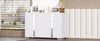 Chic White Mirror Dresser with Metal Handles