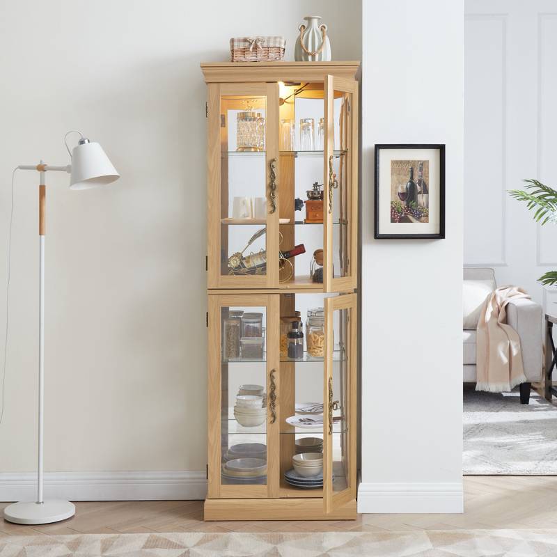 Luminous Glass Curio Cabinet