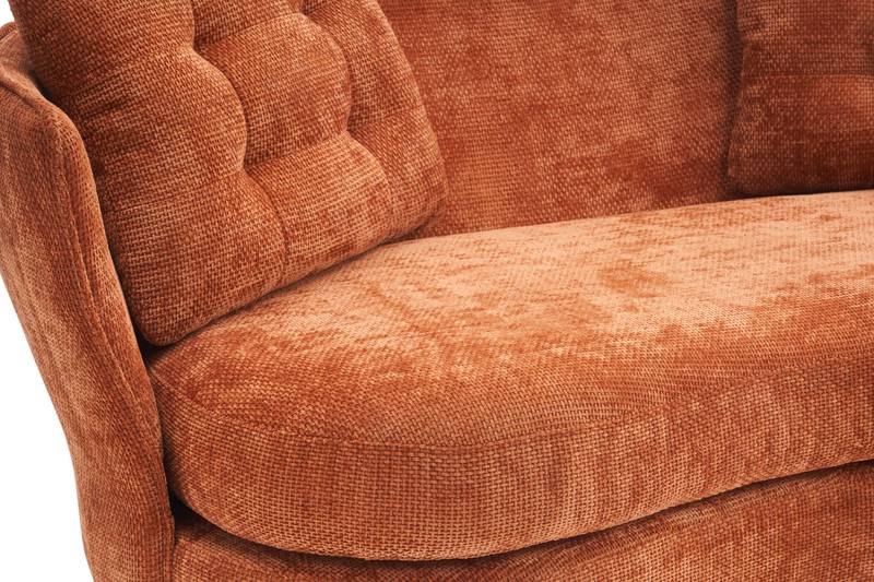 Chic Orange Loveseat with Gold Legs