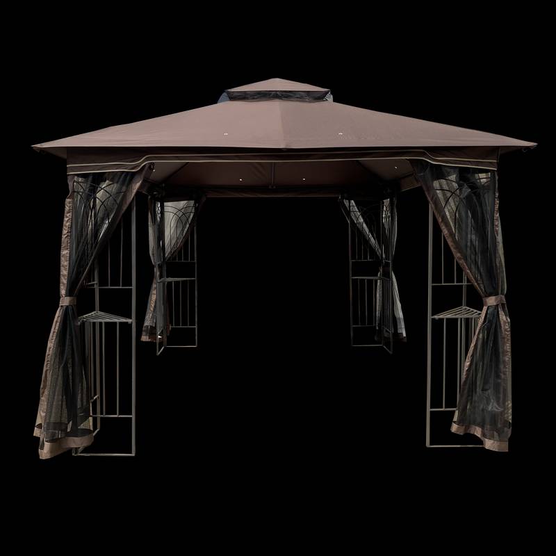 Cozy Garden Gazebo with Mosquito Net and Breezy Double Roof