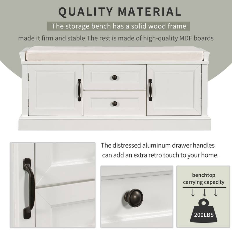 Cozy Storage Bench with Cushioned Seat