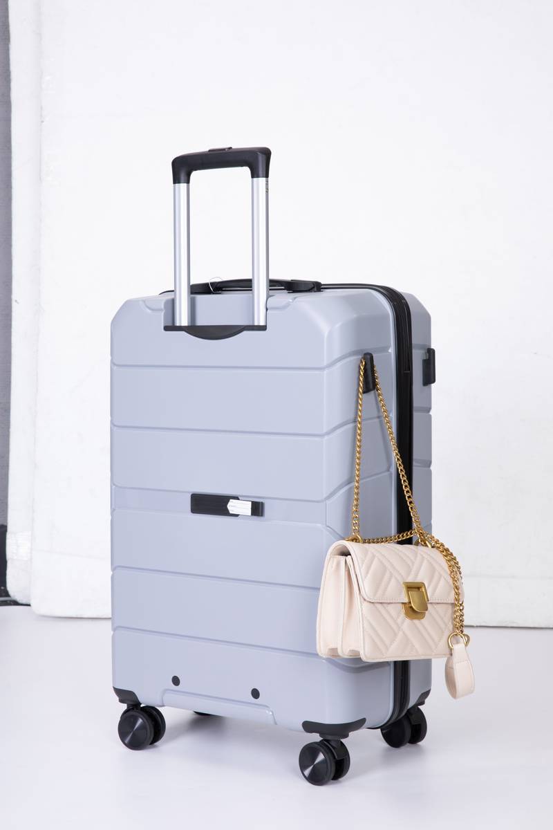 “Silver Spinner Suitcase Trio with TSA Lock”