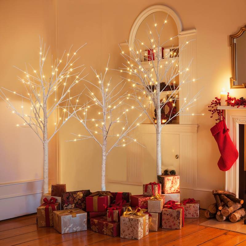 Enchanting Lighted Birch Tree for Festive Decor