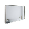 Sleek Silver Rounded Bathroom Mirror