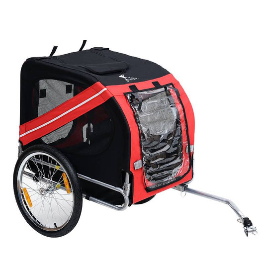 PawPals Bike Trailer-Red & Black Adventure Wagon for Dogs