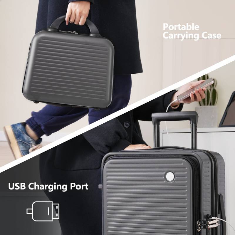 Travel Buddy: Lightweight Carry-On with USB Port and Front Pocket