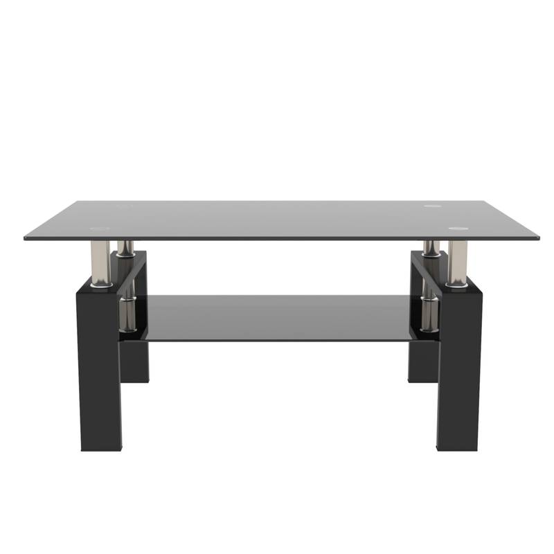 Sleek Black Glass Coffee Table