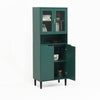 Stylish Green Glass Door Bookcase - Versatile Storage for Any Room