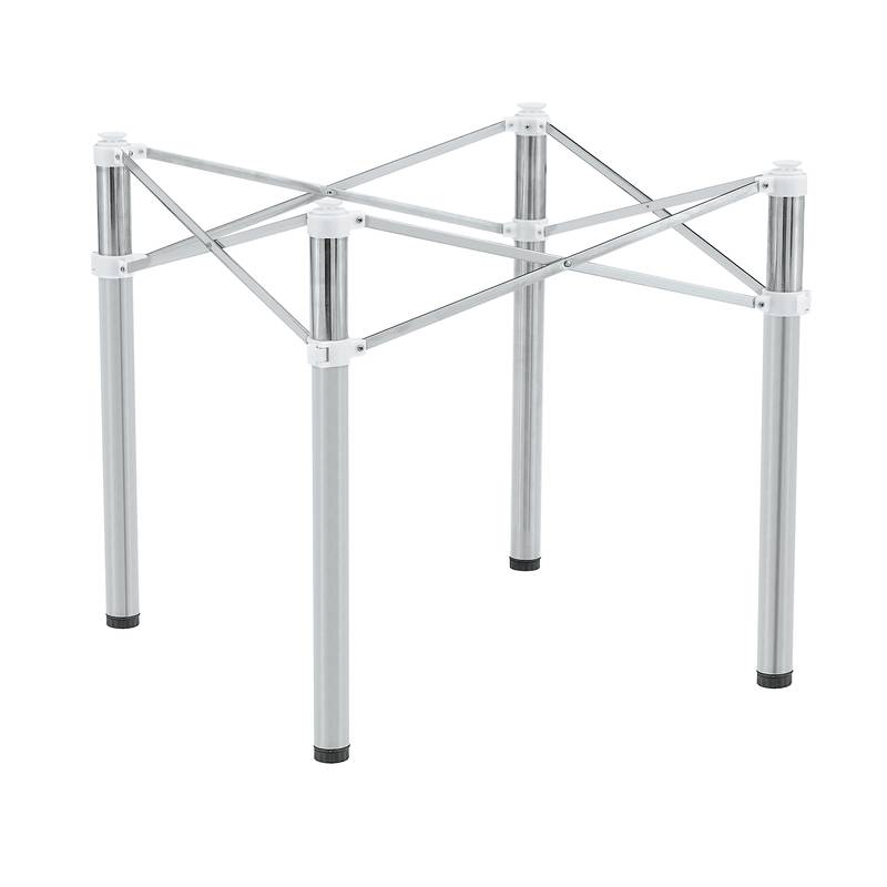Compact Silver Folding Table Frame