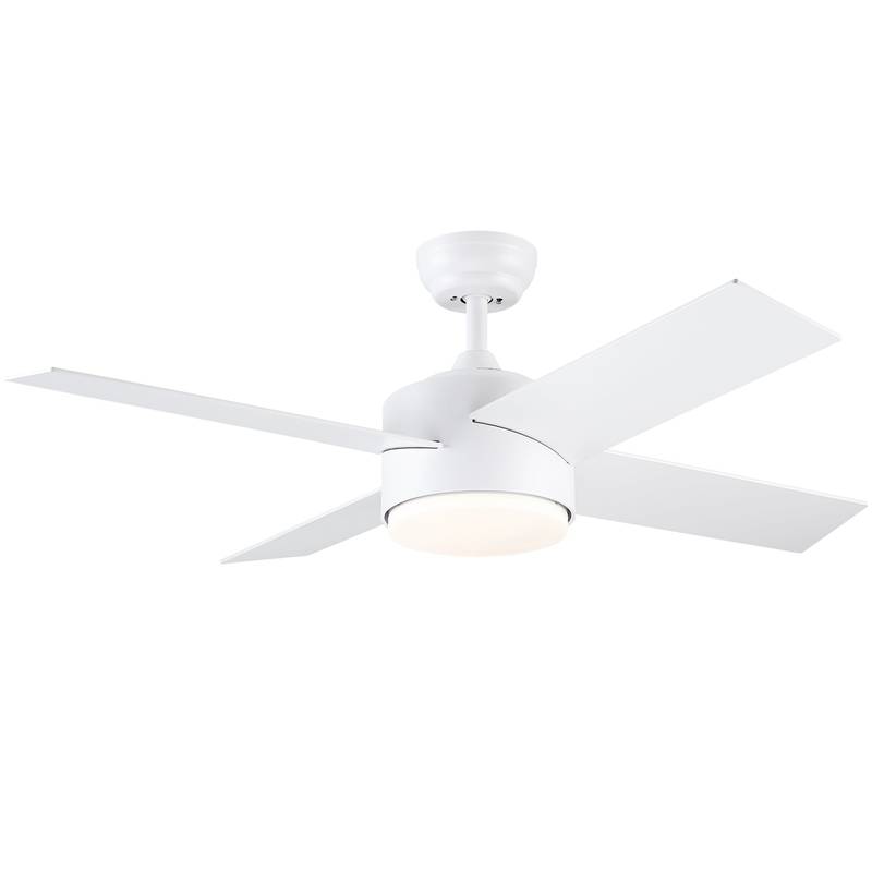 Sleek LED Ceiling Fan with White Blades