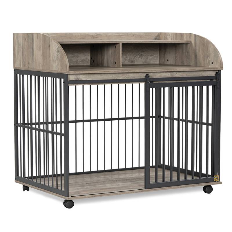 Stylish Sturdy Dog Crate End Table with Storage