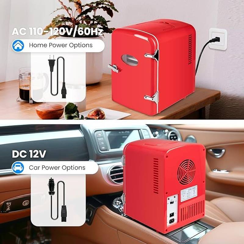 Chill & Heat Mini Fridge - Eco-Friendly Fun in Red!
