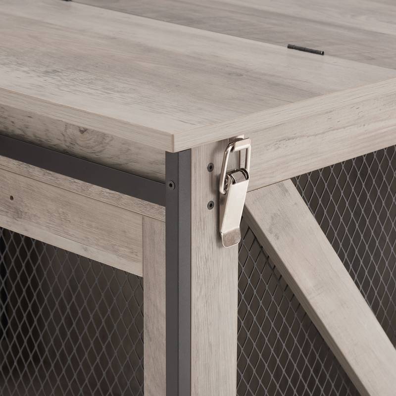 Rustic Dog Crate Table with Barn Door