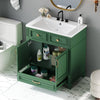 Vintage Green Bathroom Vanity with Soft-Close Storage