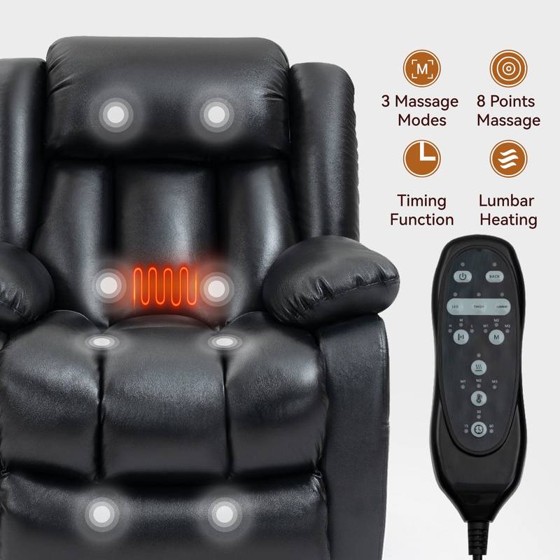 Ultimate Comfort Leather Recliner with Massage & Heat