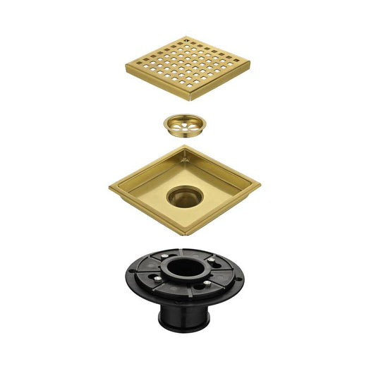 Sleek Square Shower Drain with Removable Grate