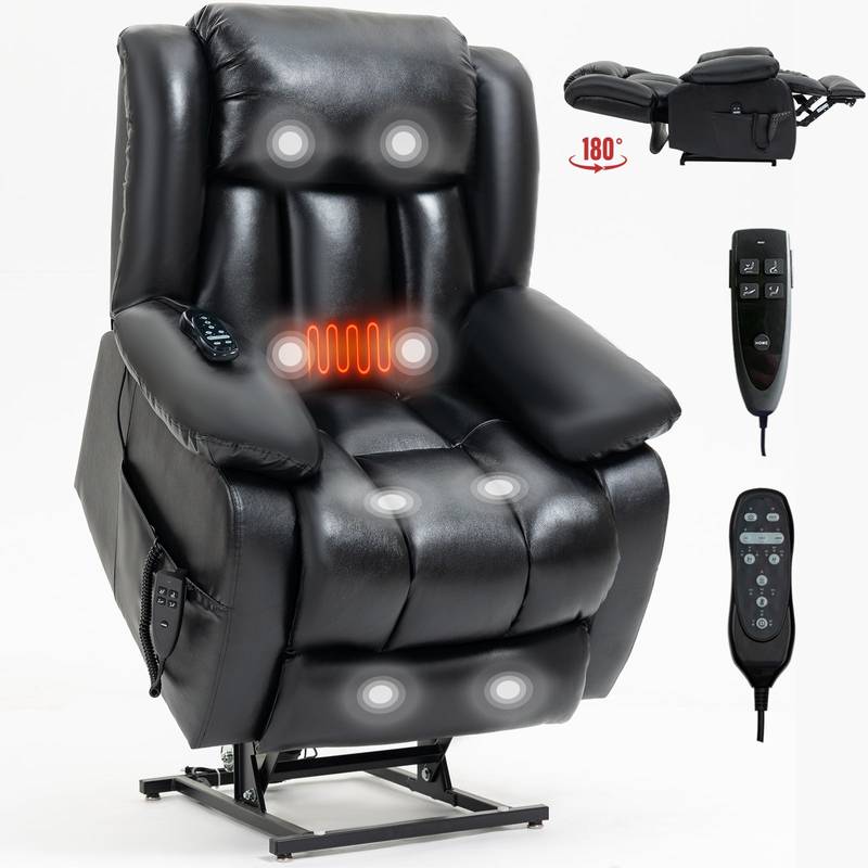 Ultimate Comfort Leather Recliner with Massage & Heat