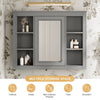 Sleek Wall-Mounted Mirror Cabinet with Open Shelves
