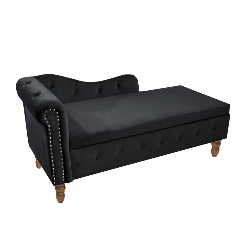 Velvet Dream Lounge Chair with Storage & Pillow