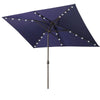 Navy Blue Solar Patio Umbrella with LED Lights