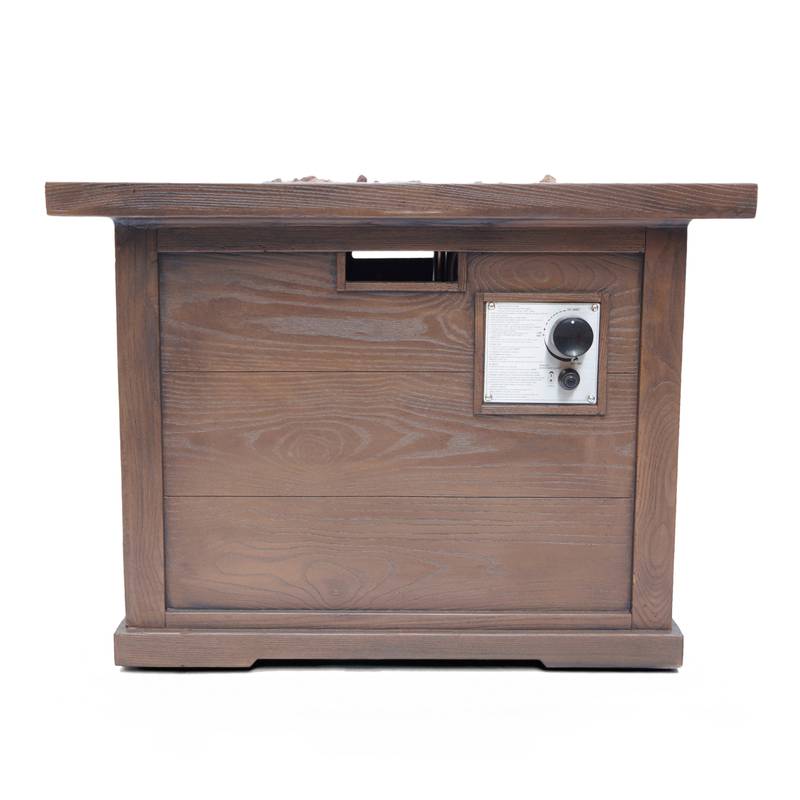 Cozy Brown Square Gas Fire Pit