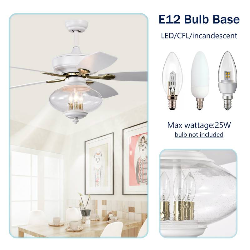 Breezy White Ceiling Fan with Remote