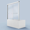 Sleek Chrome Semi-Frameless Sliding Tub Door