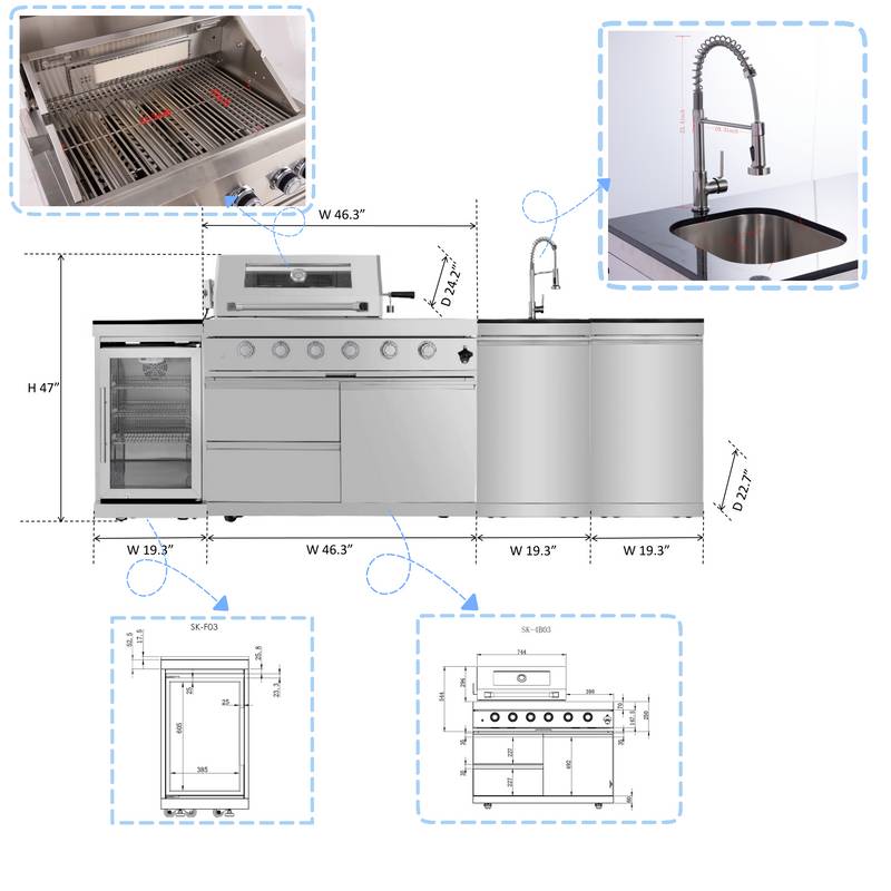 Ultimate Outdoor BBQ Island with Wine Cooler & Storage