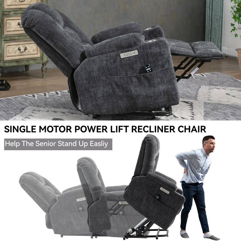 CozyLift Massage Recliner for Seniors - Plush Comfort with Heat and USB Charging