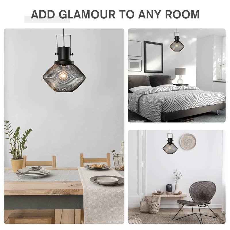 Chic Black Pendant Light – Stylish & Adjustable for Any Room