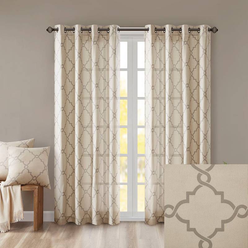 Fretwork Grommet Curtain Panel