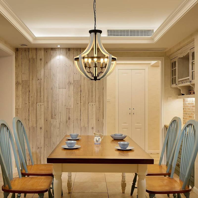 Sleek White Wooden Chandeliers