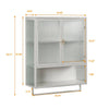 Stylish Glass Door Storage Cabinet with Towel Rack