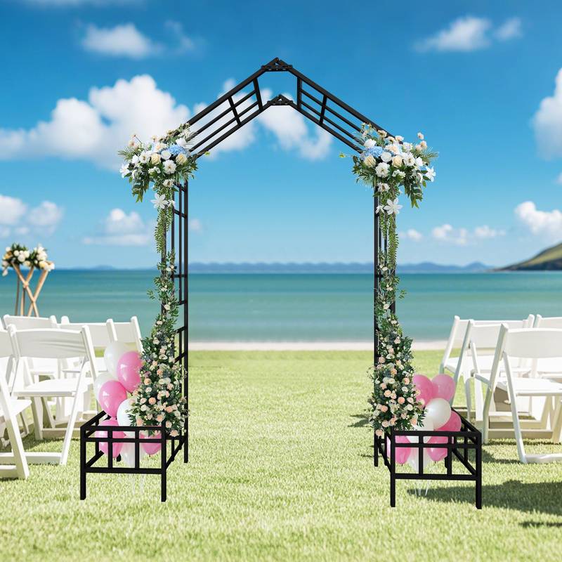 Adjustable Black Garden Arch for Climbing Plants
