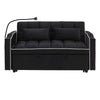 Cozy Convertible Velvet Sofa Bed with USB, Ashtray & Swivel Stand