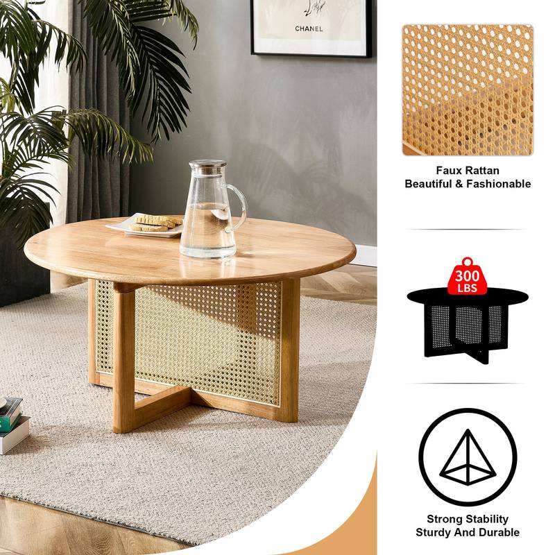 Chic Rattan-Accent Coffee Table