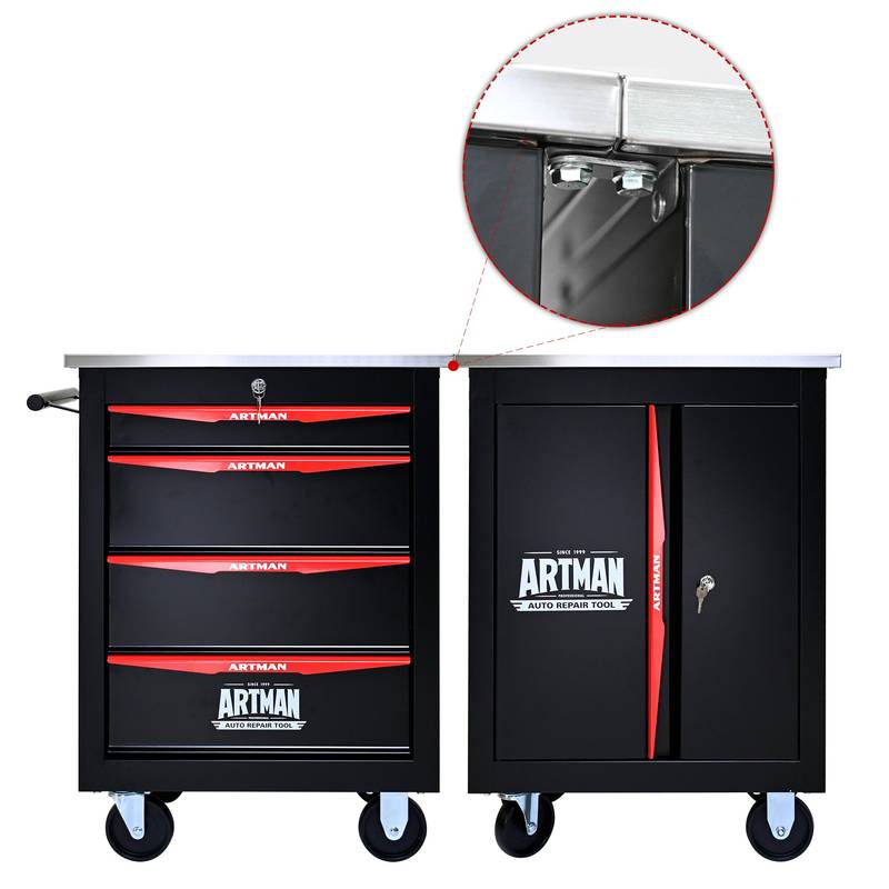 Rolling Tool Cart with Wheels - Stylish Storage for Garage and Workshop