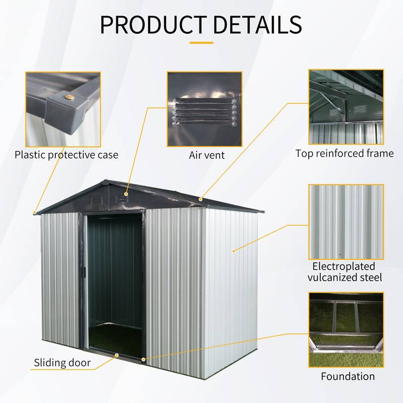 Sleek Outdoor Metal Storage Shed for Backyard Bliss