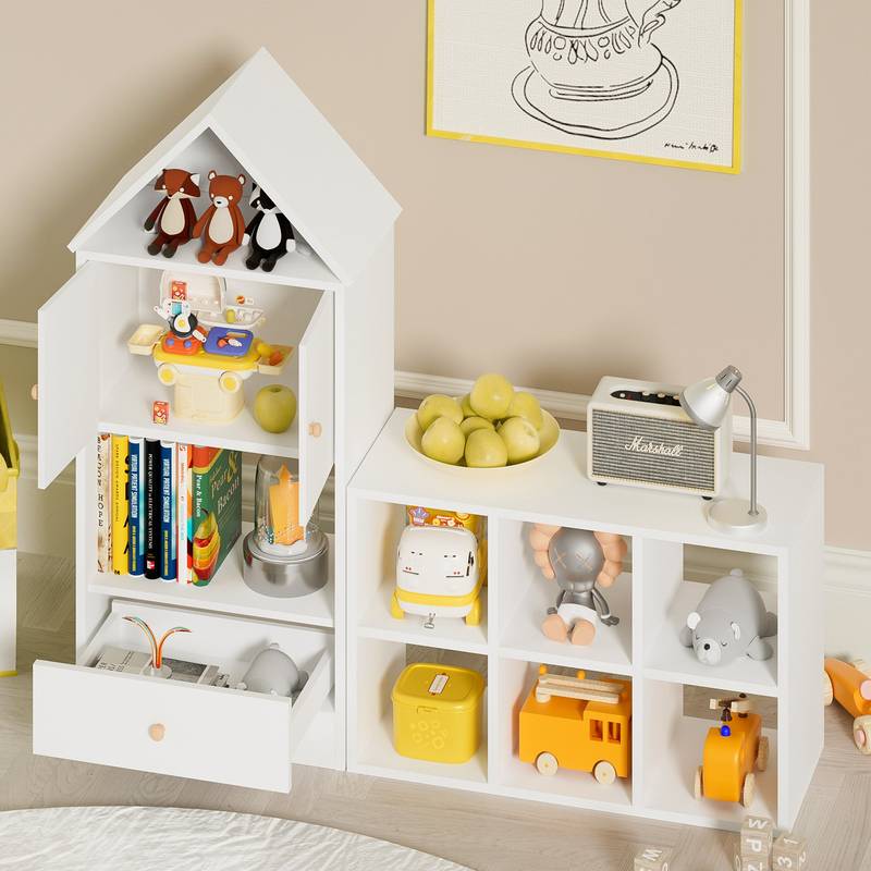 Playful House Bookshelf - Fun & Functional Storage for Kids!