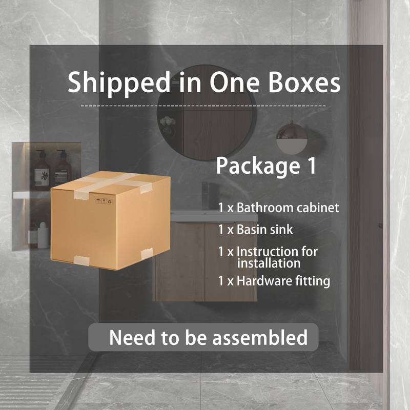 Sleek Floating Bathroom Sink Cabinet with Soft Close Doors