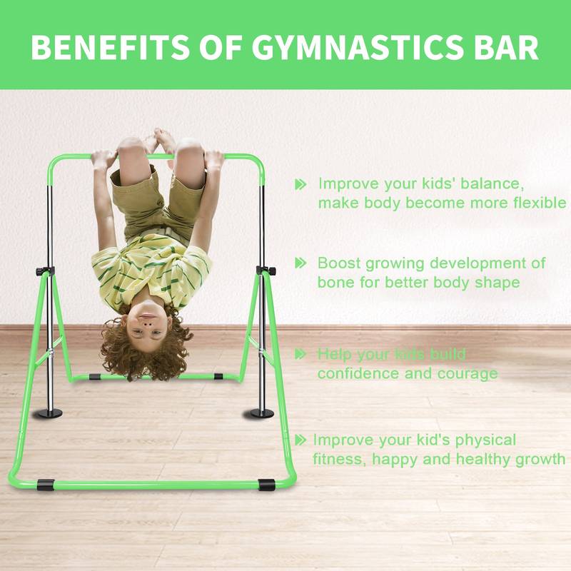 Kid's Adjustable Gym Bar with Fun Bear Rings