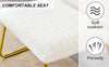 Chic White Armless Sofa Chair with Gold Legs