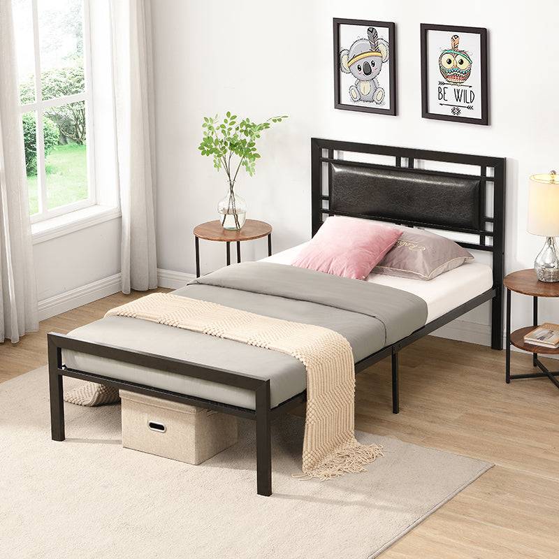 Sleek Black Twin Metal Bed Frame