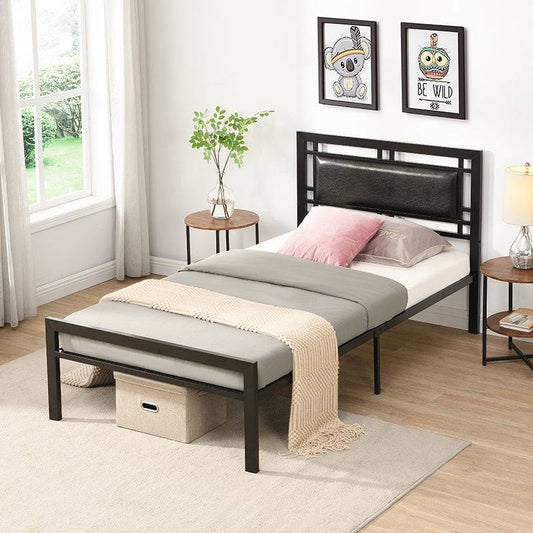 Sleek Black Twin Metal Bed Frame