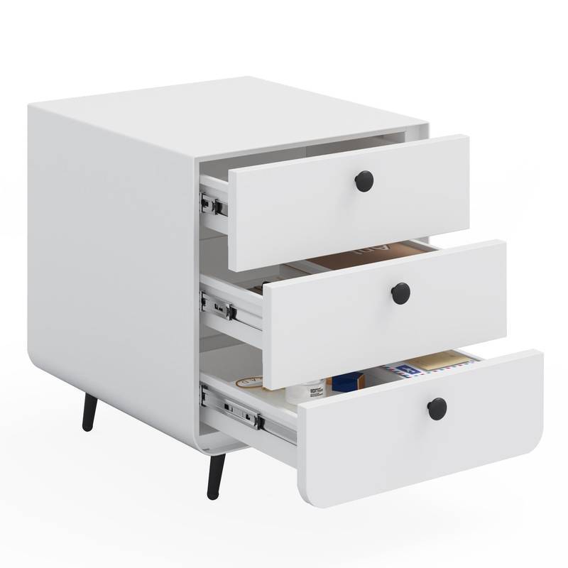 Chic Steel Night Stand with Drawers