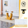 Elegant Marble-Style Dining & Desk Table with Gold Legs