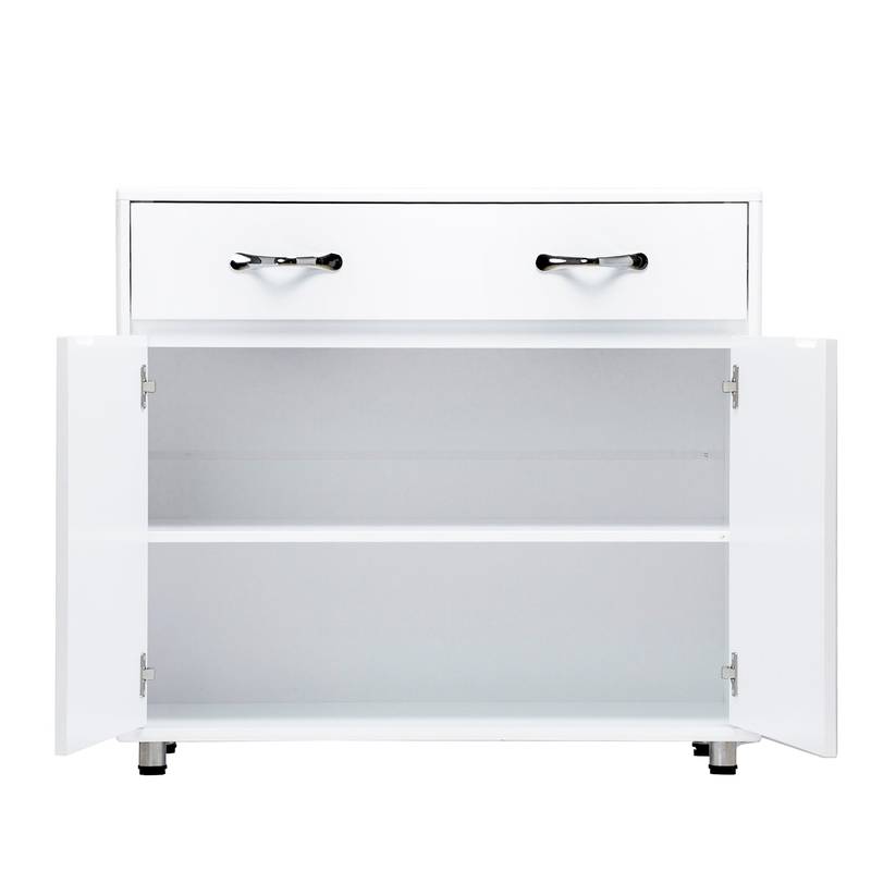 Chic White Two-Door Side Table
