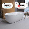 Elegant Oval Soaking Tub with Chrome Drain